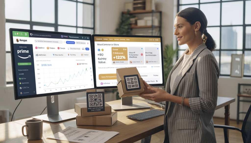 You’re Building Amazon’s Business, Not Yours. Here’s How to Flip the Script — and Why Selling on Both Channels Doubles Your Exit ideogram v3.0 exquisite high fashion photography of a confident female entrepreneur in her lat 0