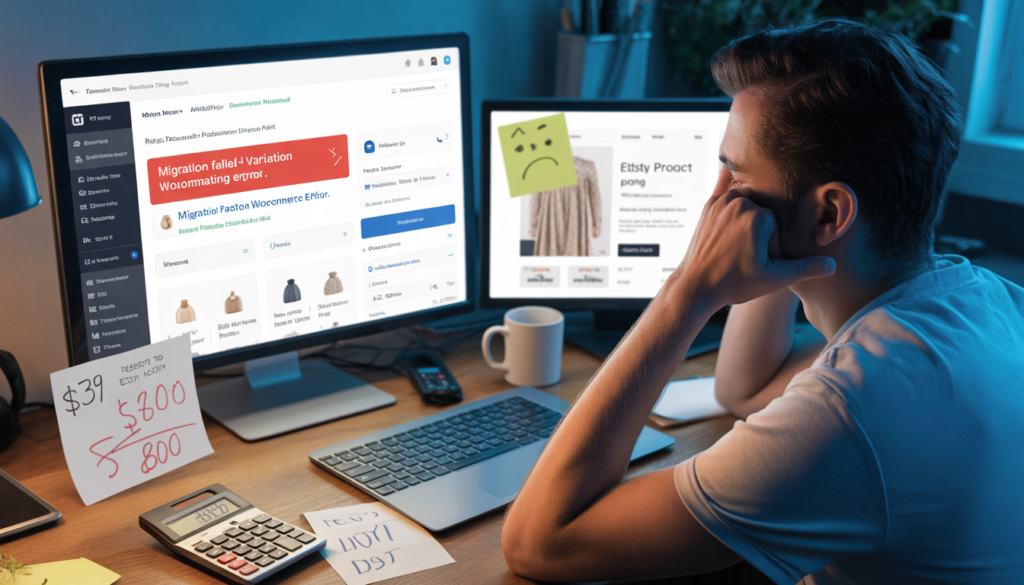 ideogram v3.0 exquisite high fashion photography of a frustrated male etsy seller in his early 0