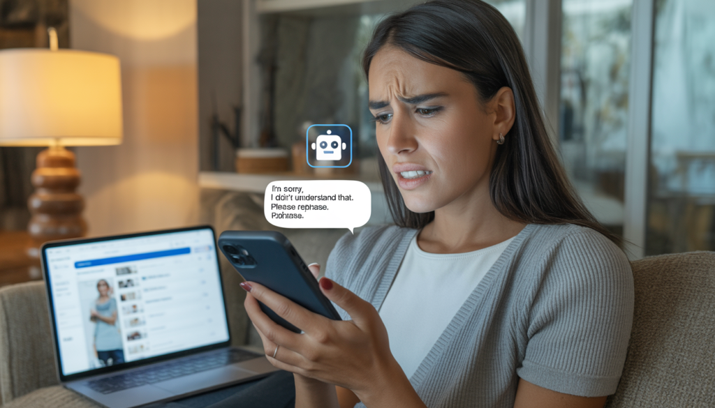 AI Chatbots Are Destroying Your Customer Support (And You Don’t Even Know It) ideogram v3.0 exquisite high fashion photography of frustrated female customer in her late 20s 0