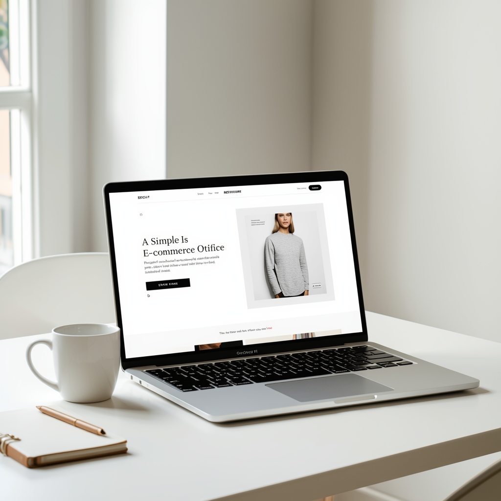 lucid origin a clean minimal desk setup with a laptop showing a simple e commerce product pag 0.jpg